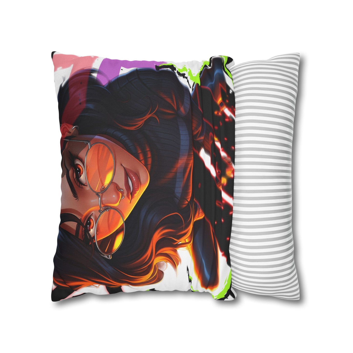 Vibrant Art Throw Pillow, Cozy Home Decor, Unique Gift for Gamers, Boho Cushion for Comfort, Stylish Accent Pillow