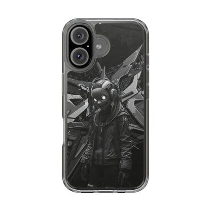 Anime-Inspired Clear Phone Case - Edgy Streetwear Style