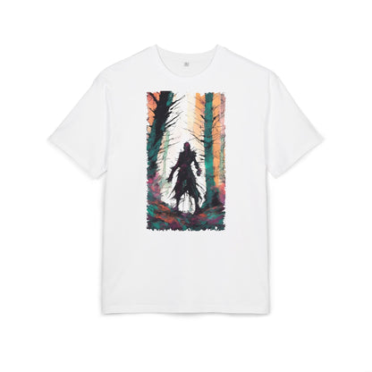 Artistic Oversized Tee - Forest Silhouette Design, Casual Unisex Fashion, Perfect for Nature Lovers, Gift for Friends, Relaxed Everyday Wear