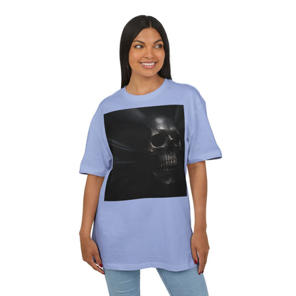 Skull Graphic Oversized Tee - Unisex Heavy Tee for Casual Wear, Street Style, Halloween Attire, Gift for Friends, Unique Art Tee
