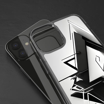 Clear Phone Case with Abstract Edgy Design Print