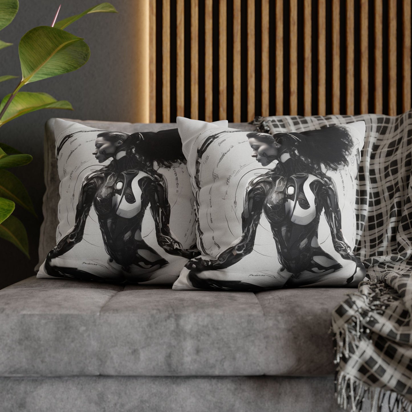 Square Pillowcase with Edgy Futuristic Design