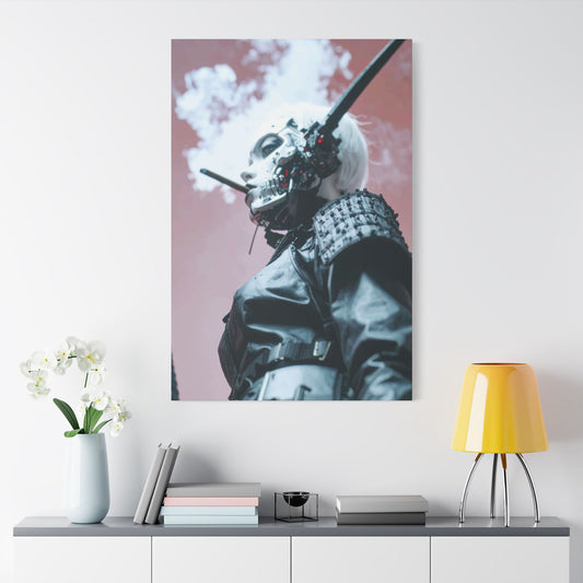 Futuristic Canvas Art, Cyberpunk Wall Decor, Modern Home Aesthetic, Unique Gift for Tech Lovers, Statement Piece for Any Room