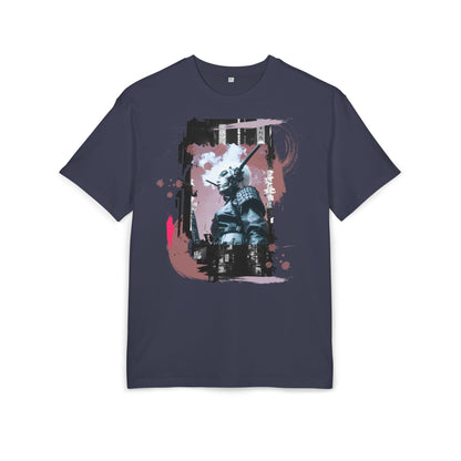 Unisex Heavy Oversize Tee featuring Samurai Art, Streetwear Graphic Tee, Gift for Him/Her, Casual Wear, Anime Inspired Fashion