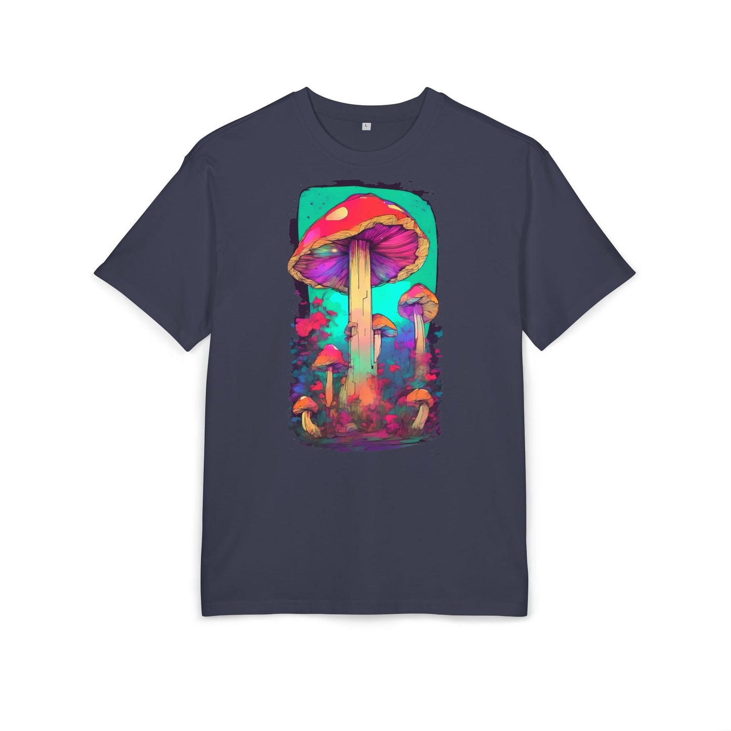 Vibrant Mushroom Art Oversized Tee, Unisex Graphic T-Shirt, Trendy Casual Style, Nature Lover Gift, Festival Clothing, Psychedelic Design