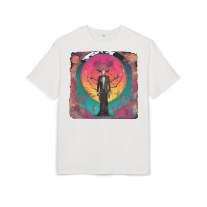 Vibrant Artistic Oversize Tee - Unisex Heavyweight T-Shirt, Bohemian Style, Gift for Art Lovers, Festival Wear, Casual Chic