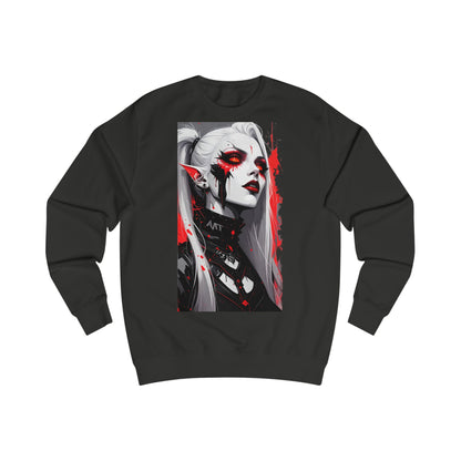 Edgy Graphic Sweatshirt with Art Design, Unisex Streetwear, Casual Fall Fashion, Gift for Art Lovers