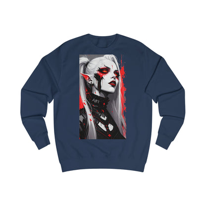 Edgy Graphic Sweatshirt with Art Design, Unisex Streetwear, Casual Fall Fashion, Gift for Art Lovers