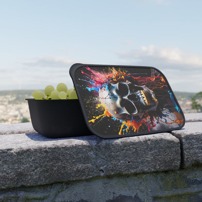 Vibrant Skull Bento Box with Utensils - Perfect for Lunches, Gifts, Halloween, Retro Style, Eco-Friendly Meal Prep
