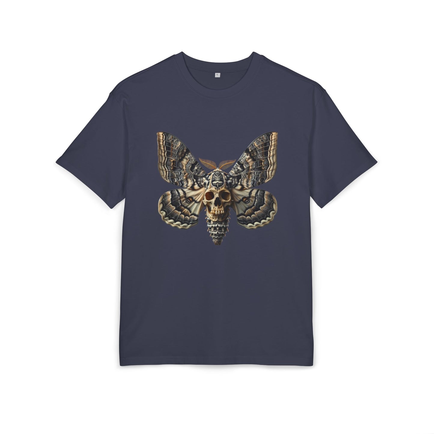 Unisex Oversize Tee with Skull Moth Design - Edgy Graphic Shirt