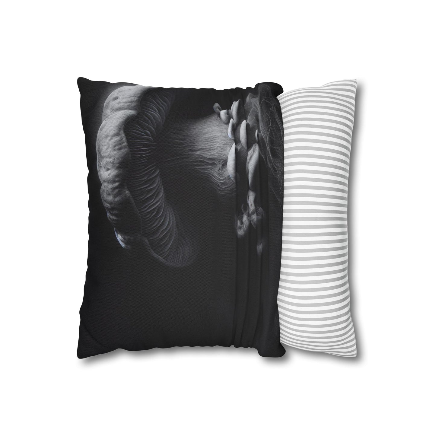 Monochrome Jellyfish Pillowcase - Dark Aesthetic Cushion Cover, Home Decor, Nautical Gift, Coastal Vibes, Unique Bedroom Accent