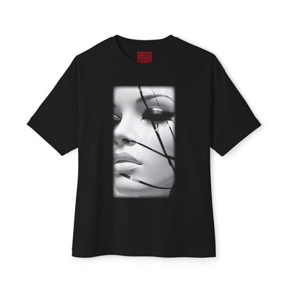 Chic Oversized Graphic Tee with Striking Design, Streetwear, Casual Style, Fashion Statement, Gift for Art Lovers